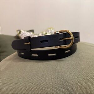 Madewell Classic Black and Gold adjustable Leather Belt